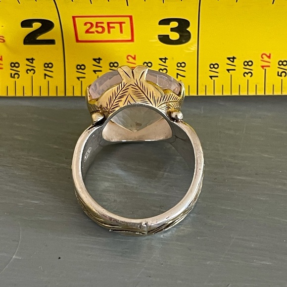 🌟 White Topaz Sterling Silver Statement Ring - Picture 9 of 11